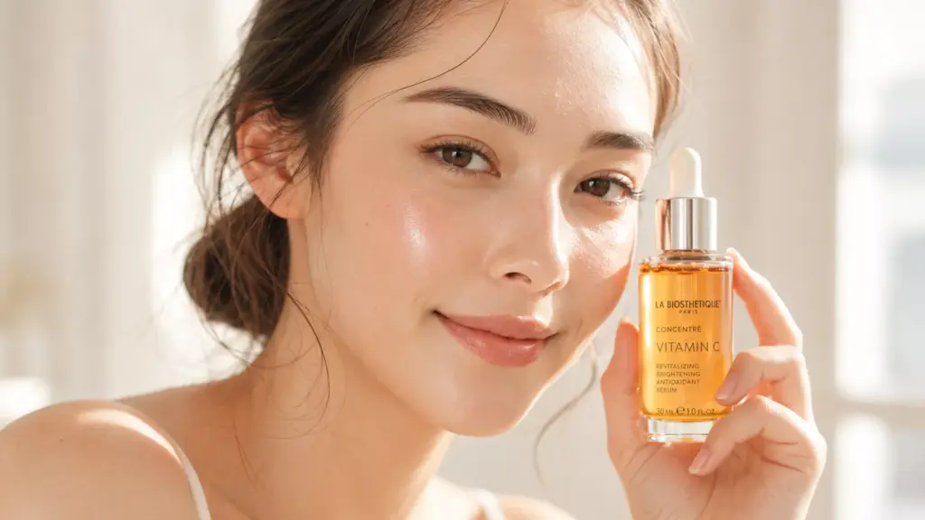 Can You Use Retinol and Vitamin C Together? A Scientist's Guide to Ingredient Pairing 3 A confident 20s woman showcasing her glowing, healthy skin barrier after using retinol and vitamin c together strategically.