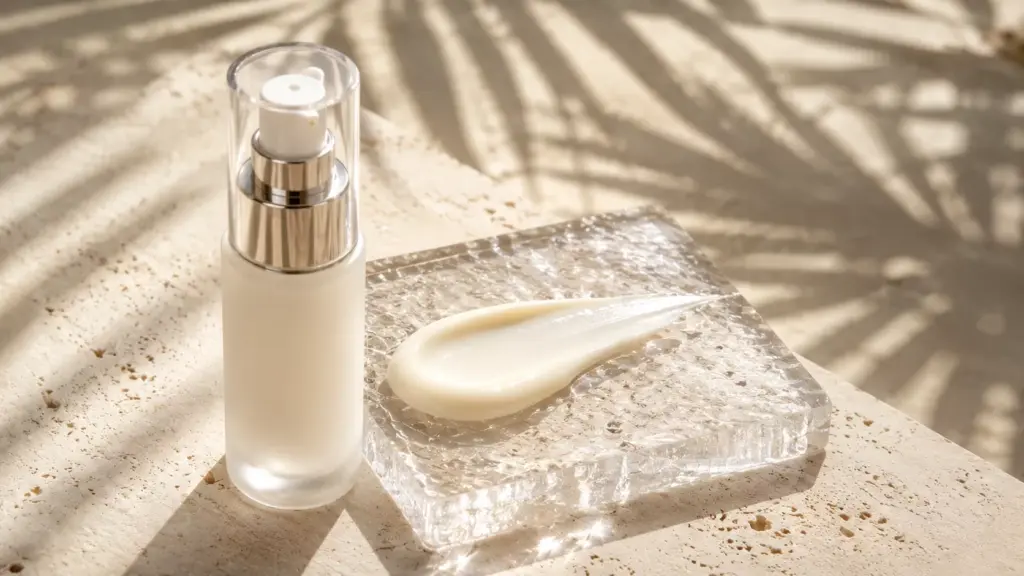 The Molecular Sequence: Re-Engineering Your Daily Skincare Routine for Maximum Barrier Longevity 3 A luxury skincare vanity setting showcasing a smooth satin skin texture finish, ideal for a refined daily skincare routine.