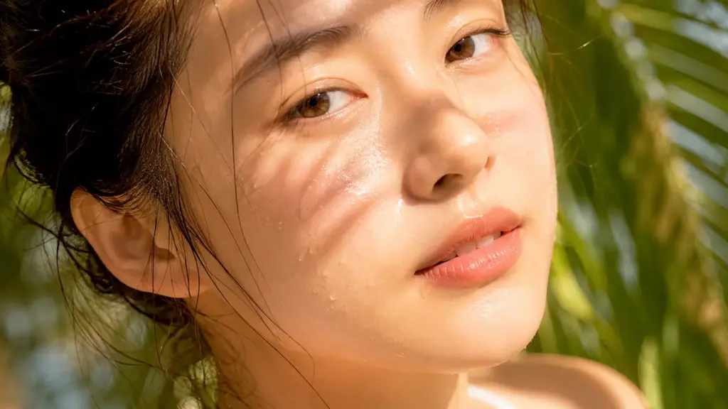 The Summer Skin Hydration Paradox: Why Your Skin Is Thirsty Even When It’s Sweating (And How to Fix It) 2 A photorealistic close-up of a woman's glistening skin under bright summer sunlight, highlighting the subtle balance of Summer Skin Hydration.